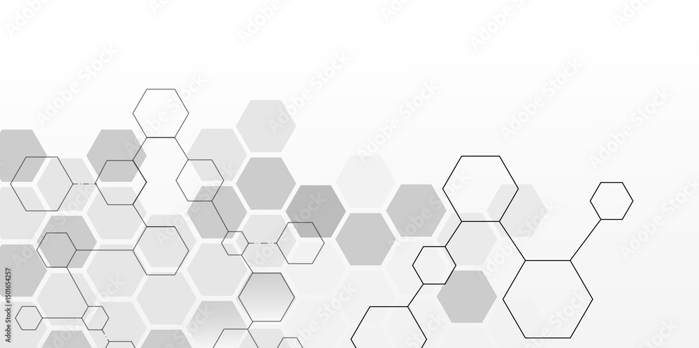 Aufkleber hexagonal molecular structure abstract tech network pattern. medical design. geometric hexagonal hon