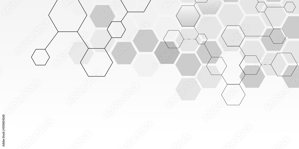 Aufkleber hexagonal molecular structure abstract tech network pattern. medical design. geometric hexagonal hon