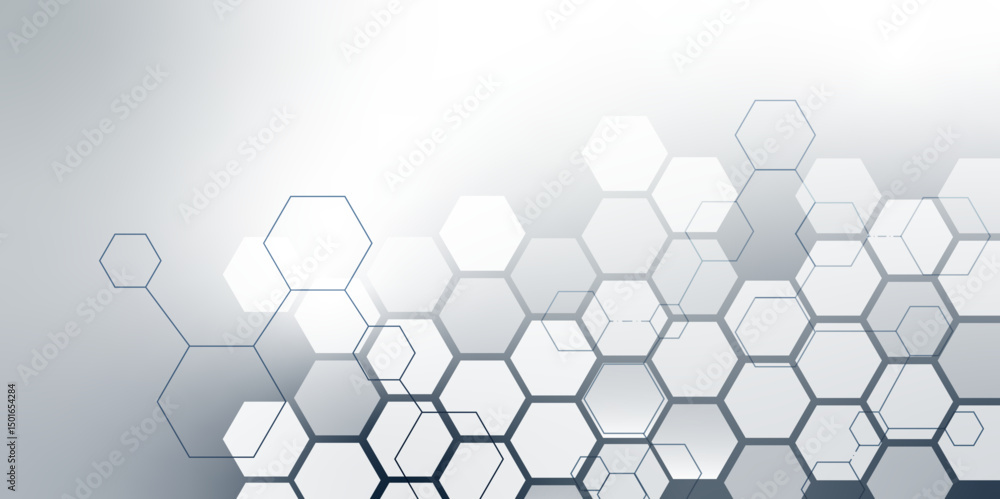 Aufkleber hexagonal molecular structure abstract tech network pattern. medical design. geometric hexagonal hon