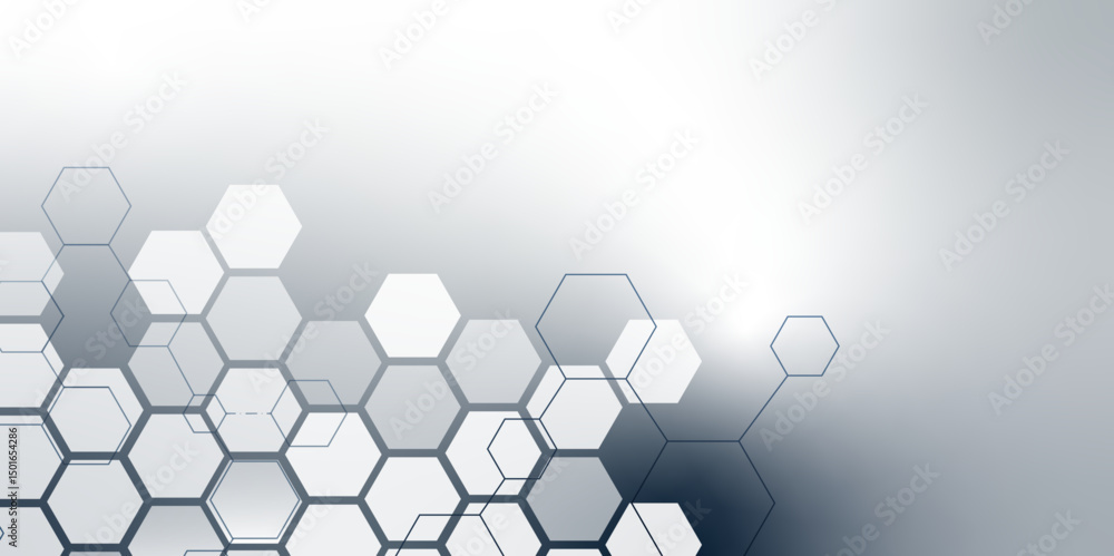 Aufkleber hexagonal molecular structure abstract tech network pattern. medical design. geometric hexagonal hon