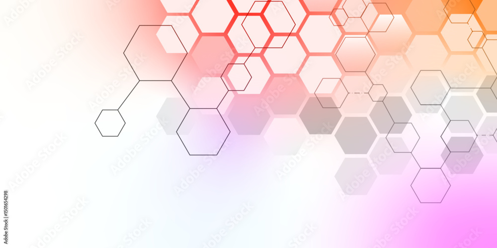 Aufkleber hexagonal molecular structure abstract tech network pattern. medical design. geometric hexagonal hon