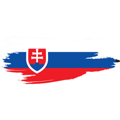 Abstract Grunge Brush Stroke Slovakian Flag Patriotism Slovakia National Symbol