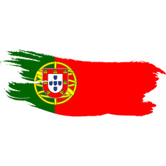 Abstract Grunge Brush Stroke Portuguese Flag National Symbol Red Green Coat of Arms