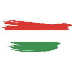 Abstract Grunge Brush Stroke of the Hungarian Flag Patriotism Design Element