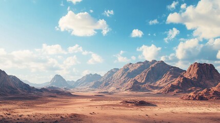 Naklejka premium Majestic Desert Landscape Under a Vast Sky