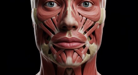 Human Facial Muscles Anatomy: A Detailed 3D Render