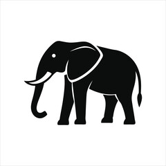 Elephant silhouette icon on white background