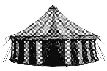 Circus big top tent halftone grunge vector design element