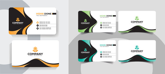 Minimalist Business Card Template Set for Personal and Business Use. Modern business card template for corporate and personal branding.