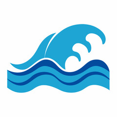 Obraz premium Sea waves with white background 