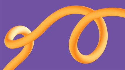 Wavy Orange Ribbon on Vivid Purple Background