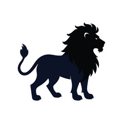 Lion silhouette icon on white background 