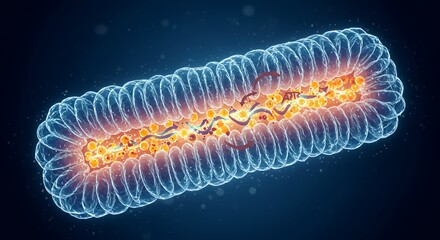 Microscopic Cellular Energy Production: A 3D Render of Mitochondrial ATP Synthesis