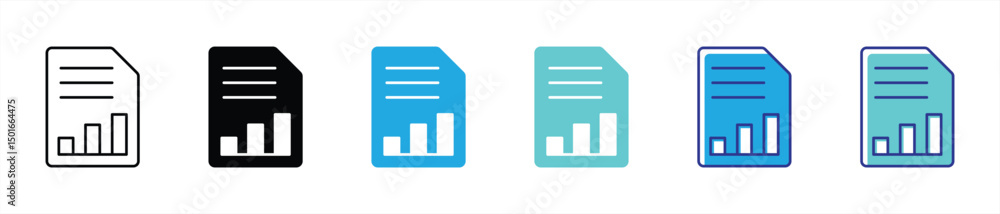 Poster data icon set. containing analytic, report, document thin line and color style icon symbol sign for 