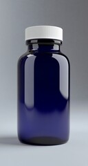 Dark Blue Pill Bottle Mockup.