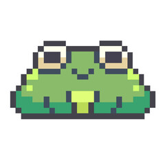 Obraz premium single green frog smilling pixel