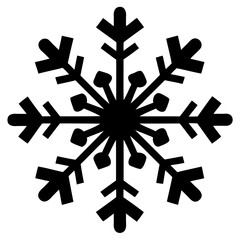 Snowflake icon set black vector silhouettes on transparent background for decoration and design