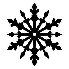 Christmas Snowflakes black silhouette vector illustration on transparent background