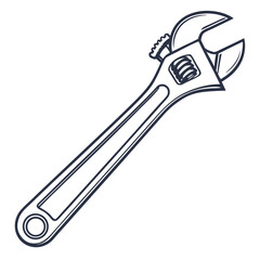Adjustable wrench vector icon on white background, 
wrench icon vector, wrench logo, Adobe Illustrator Artwork