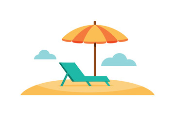 beach chair and umbrella