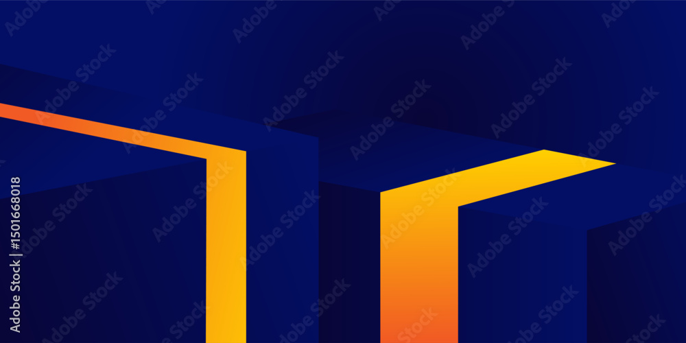 Poster abstract geometric futuristic background with triangle dark purple and orange gradient shapes backgr