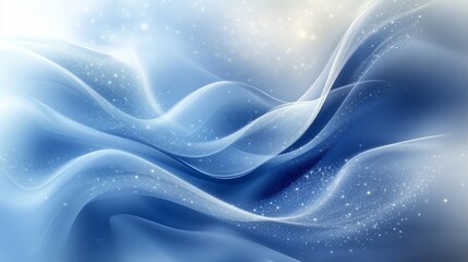 Obraz premium Celestial Blue Wave Abstract Background with Shimmering Stardust