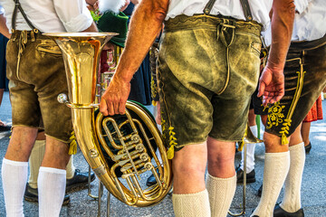 typical music instrument of a bavarian brass band