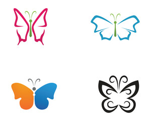 Butterfly beauty logo simple, colorful icon. Logo. Vector illustration
