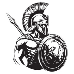 knight with spear and shield vector image