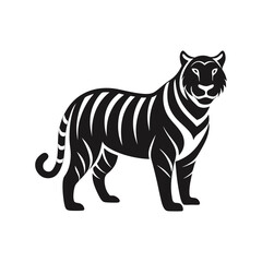 Tiger silhouette icon on white background 