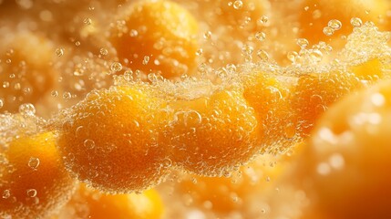 Submerged Citrus: Sparkling Bubbles & Golden Spheres