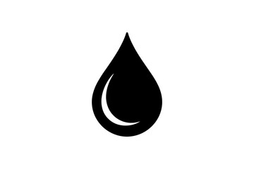 Black water drop icon for design and decoration