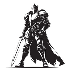 knight with sword vector image