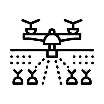 drone spraying crops black outline clip art preview