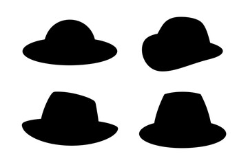 Collection of different hat styles in black color