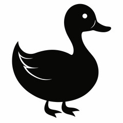 Obraz premium Simple black silhouette of a duck