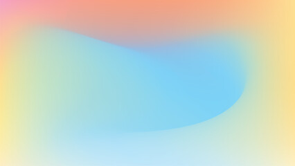 Smooth Cyan Curve with Peach Gradient Background