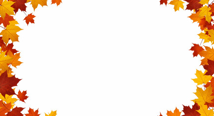 Autumn Leaves Frame with Vibrant Colors for Seasonal Decoration
