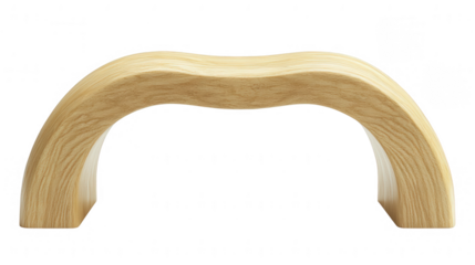 Elegant wooden arch design against a PNG transparent background