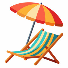 beach chair and umbrella