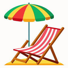 beach chairs and umbrella
