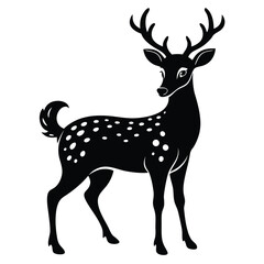 Fototapeta premium Spotted Deer Silhouette Vector 