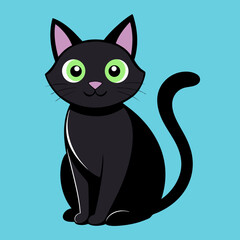 vector illustration of a black cat