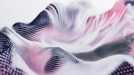 Abstract Pink and Black Data Wave Texture