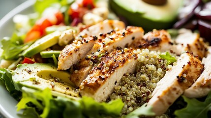 Grilled Chicken and Quinoa Salad with Avocado