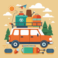 Naklejka premium vector illustration of a cartoon truck