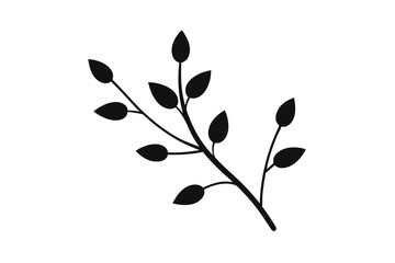 black silhouette of a tree with leaves