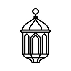 Ornate islamic lantern icon ramadan decoration