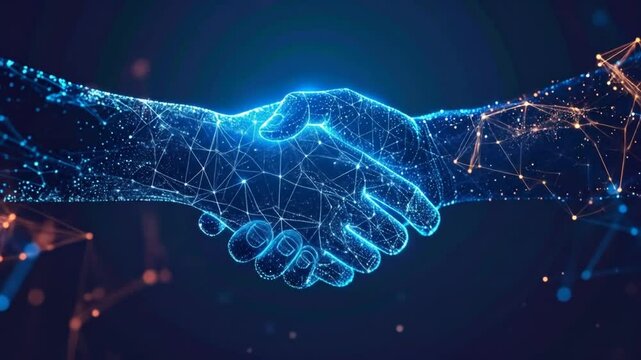 Digital Handshake Abstract Visual