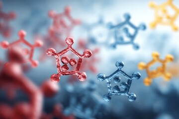 Chemical Warning Symbols Hover Over a Hazardous Blend of Substances in a Laboratory Setting